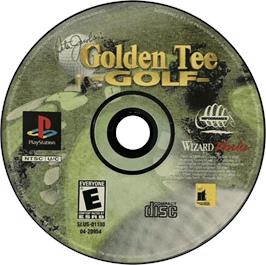 Artwork on the Disc for Peter Jacobsen's Golden Tee Golf on the Sony Playstation.