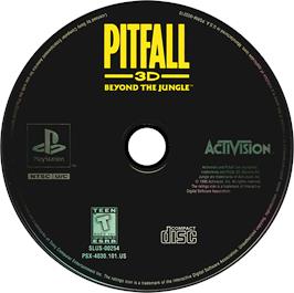 Artwork on the Disc for Pitfall 3D: Beyond the Jungle on the Sony Playstation.