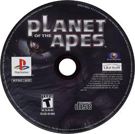 Artwork on the Disc for Planet of the Apes on the Sony Playstation.