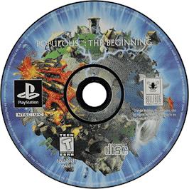 Artwork on the Disc for Populous: The Beginning on the Sony Playstation.