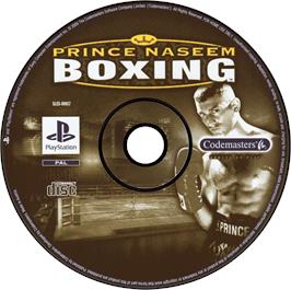 Artwork on the Disc for Prince Naseem Boxing on the Sony Playstation.