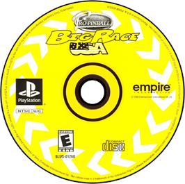 Artwork on the Disc for Pro Pinball: Big Race USA on the Sony Playstation.