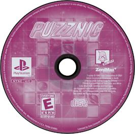 Artwork on the Disc for Puzznic on the Sony Playstation.