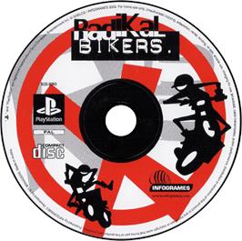 Artwork on the Disc for Radikal Bikers on the Sony Playstation.
