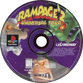 Artwork on the Disc for Rampage 2: Universal Tour on the Sony Playstation.