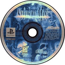 Artwork on the Disc for Shadow Man on the Sony Playstation.