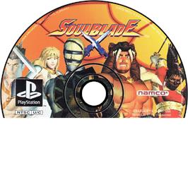 Artwork on the Disc for Soul Blade on the Sony Playstation.