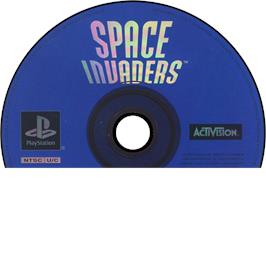 Artwork on the Disc for Space Invaders on the Sony Playstation.