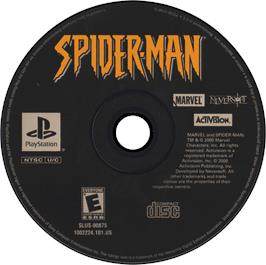 Artwork on the Disc for Spider-Man on the Sony Playstation.