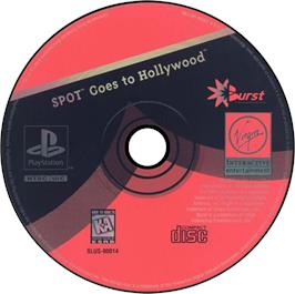 Artwork on the Disc for Spot Goes to Hollywood on the Sony Playstation.