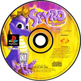 Artwork on the Disc for Spyro the Dragon on the Sony Playstation.