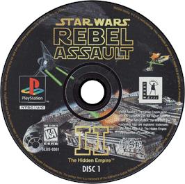 Artwork on the Disc for Star Wars: Rebel Assault II - The Hidden Empire on the Sony Playstation.