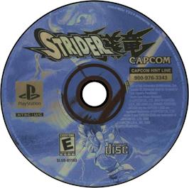 Artwork on the Disc for Strider on the Sony Playstation.