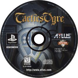 Artwork on the Disc for Tactics Ogre on the Sony Playstation.