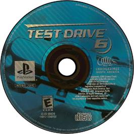 Artwork on the Disc for Test Drive 6 on the Sony Playstation.