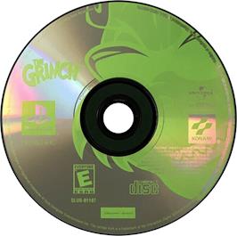 Artwork on the Disc for The Grinch on the Sony Playstation.