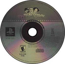 Artwork on the Disc for The Three Stooges on the Sony Playstation.