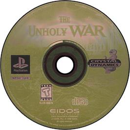 Artwork on the Disc for The Unholy War on the Sony Playstation.