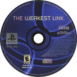 Artwork on the Disc for The Weakest Link on the Sony Playstation.