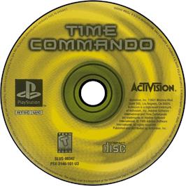 Artwork on the Disc for Time Commando on the Sony Playstation.