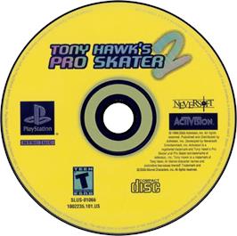 Artwork on the Disc for Tony Hawk's Pro Skater 2 on the Sony Playstation.