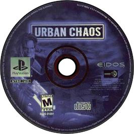 Artwork on the Disc for Urban Chaos on the Sony Playstation.