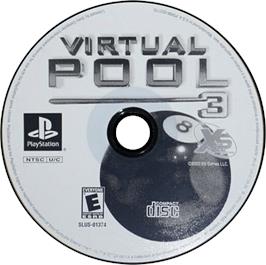 Artwork on the Disc for Virtual Pool 3 on the Sony Playstation.