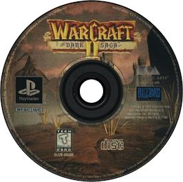 Artwork on the Disc for Warcraft II: The Dark Saga on the Sony Playstation.