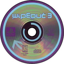 Artwork on the Disc for Wipeout 3 on the Sony Playstation.