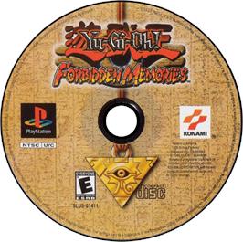Artwork on the Disc for Yu-Gi-Oh!: Forbidden Memories on the Sony Playstation.