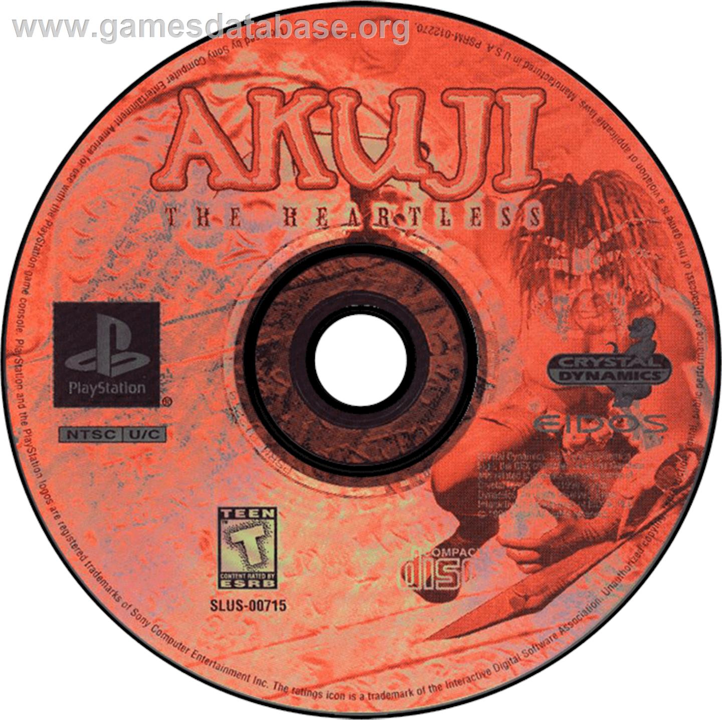 Akuji: The Heartless - Sony Playstation - Artwork - Disc