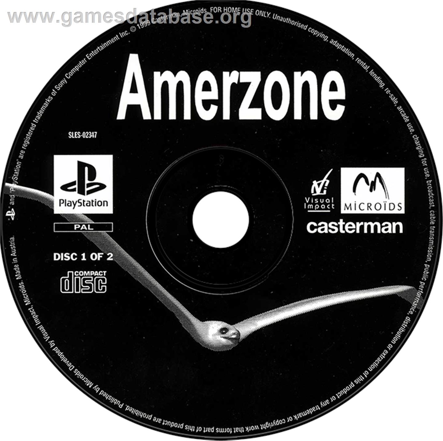 AmerZone: The Explorer's Legacy - Sony Playstation - Artwork - Disc