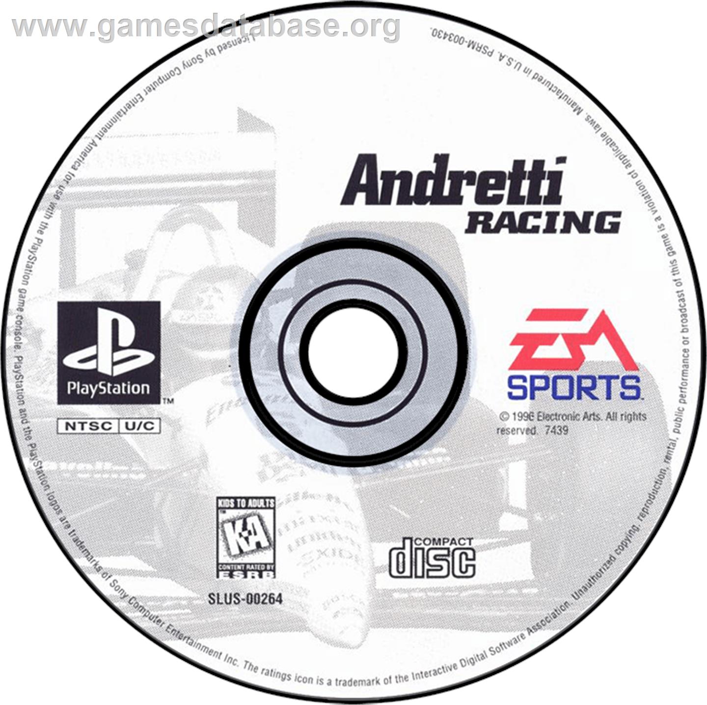 Andretti Racing - Sony Playstation - Artwork - Disc