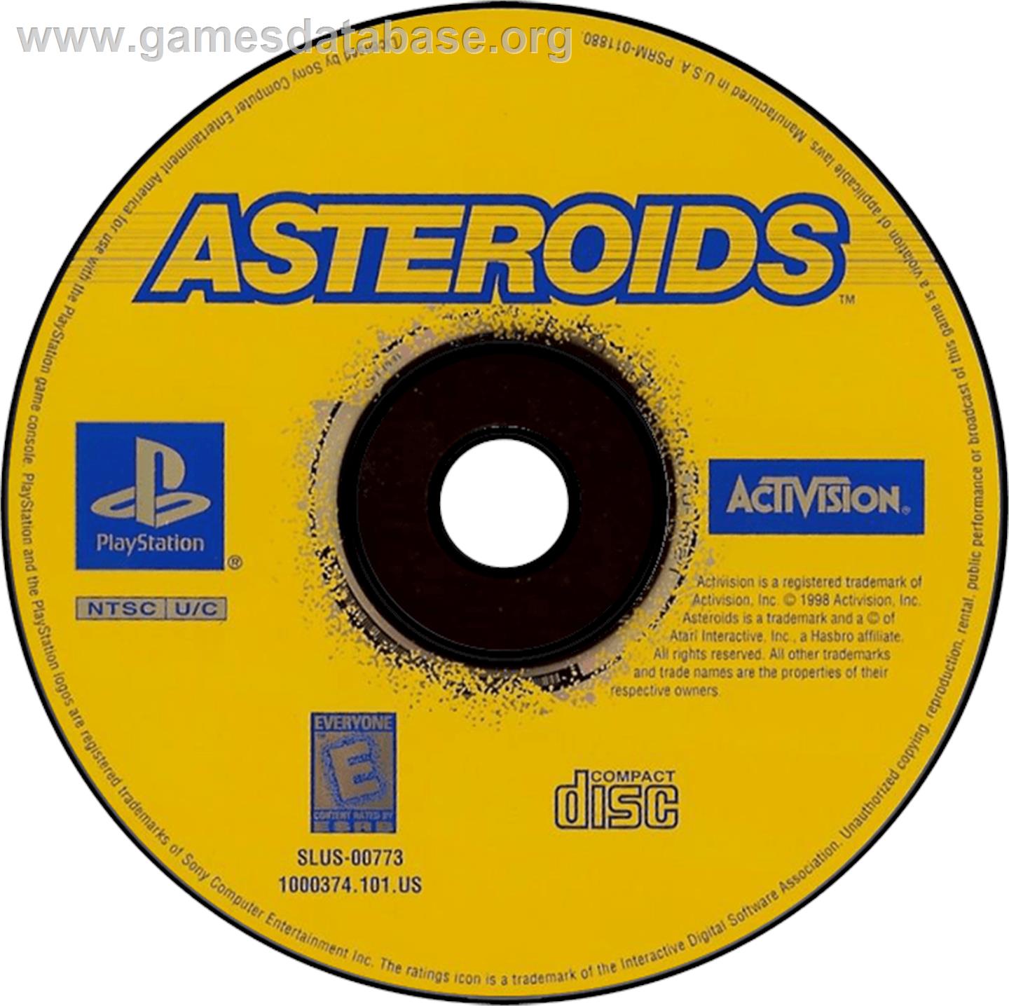 Asteroids - Sony Playstation - Artwork - Disc