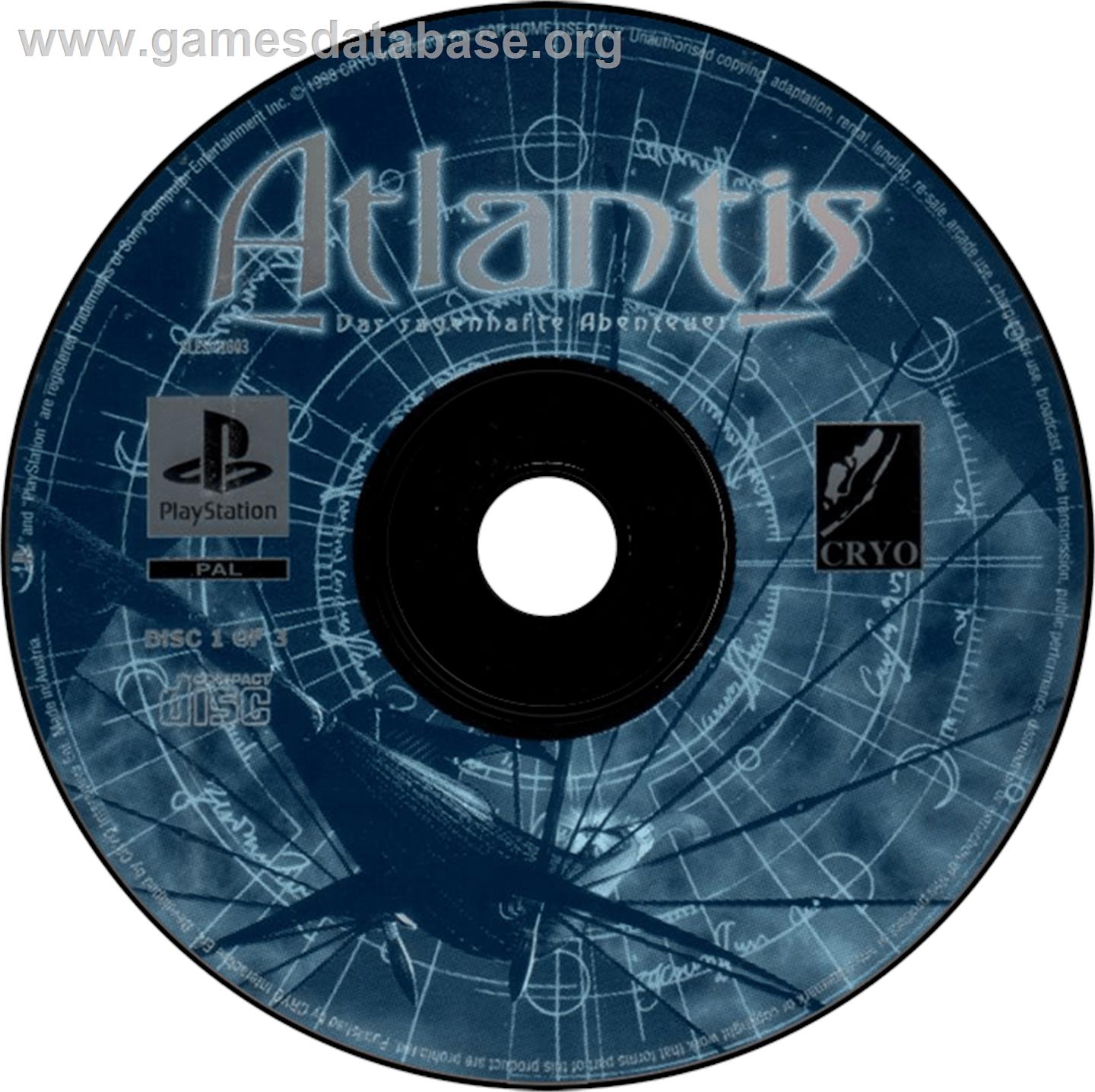 Atlantis: The Lost Tales - Sony Playstation - Artwork - Disc