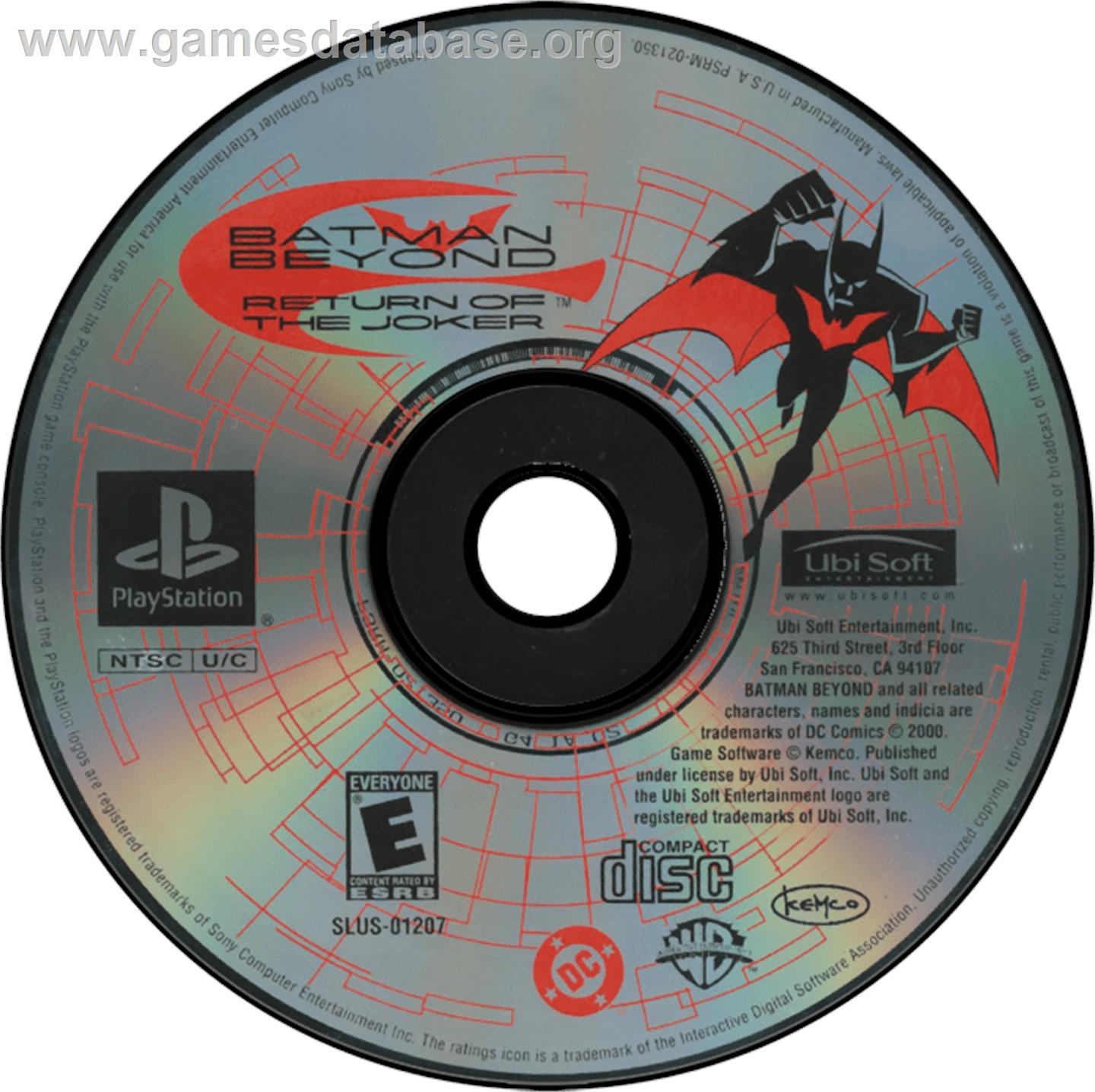 Batman Beyond: Return of the Joker - Sony Playstation - Artwork - Disc