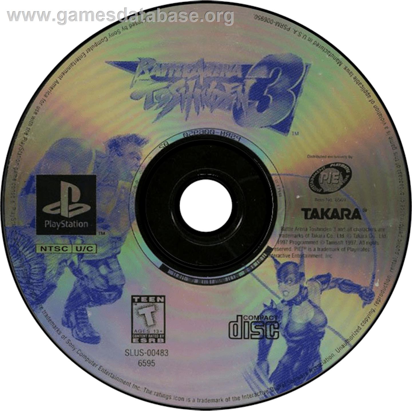 Battle Arena Toshinden 3 - Sony Playstation - Artwork - Disc