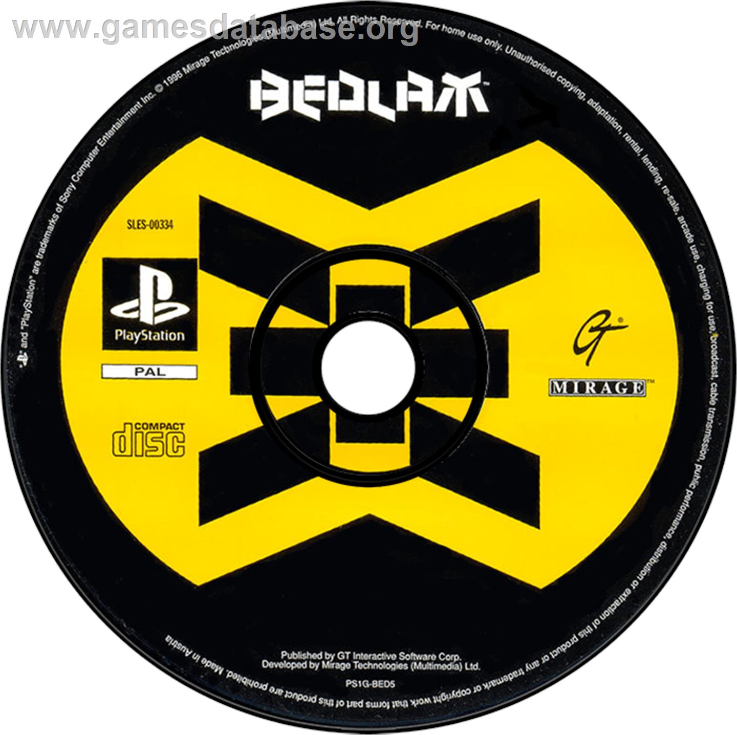 Bedlam - Sony Playstation - Artwork - Disc