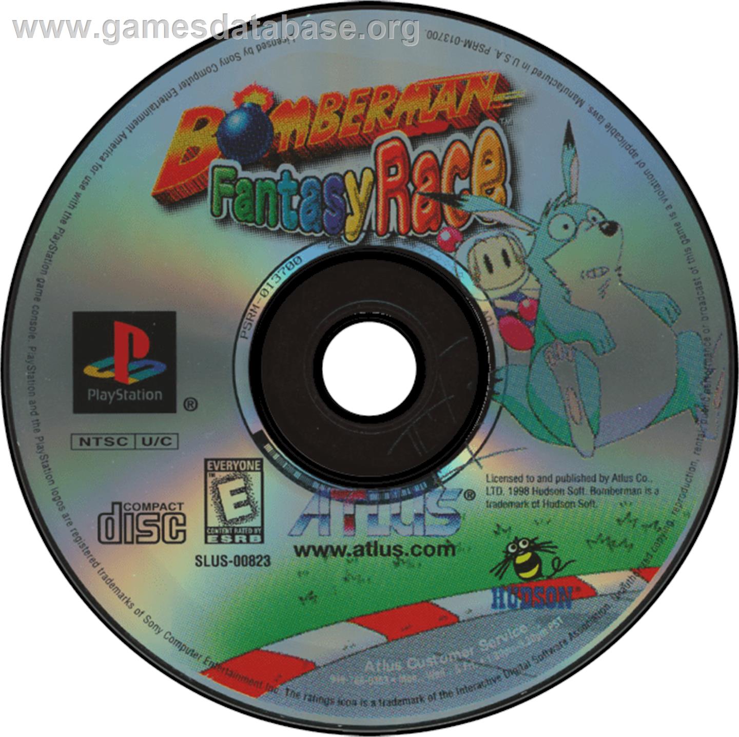 Bomberman Fantasy Race - Sony Playstation - Artwork - Disc