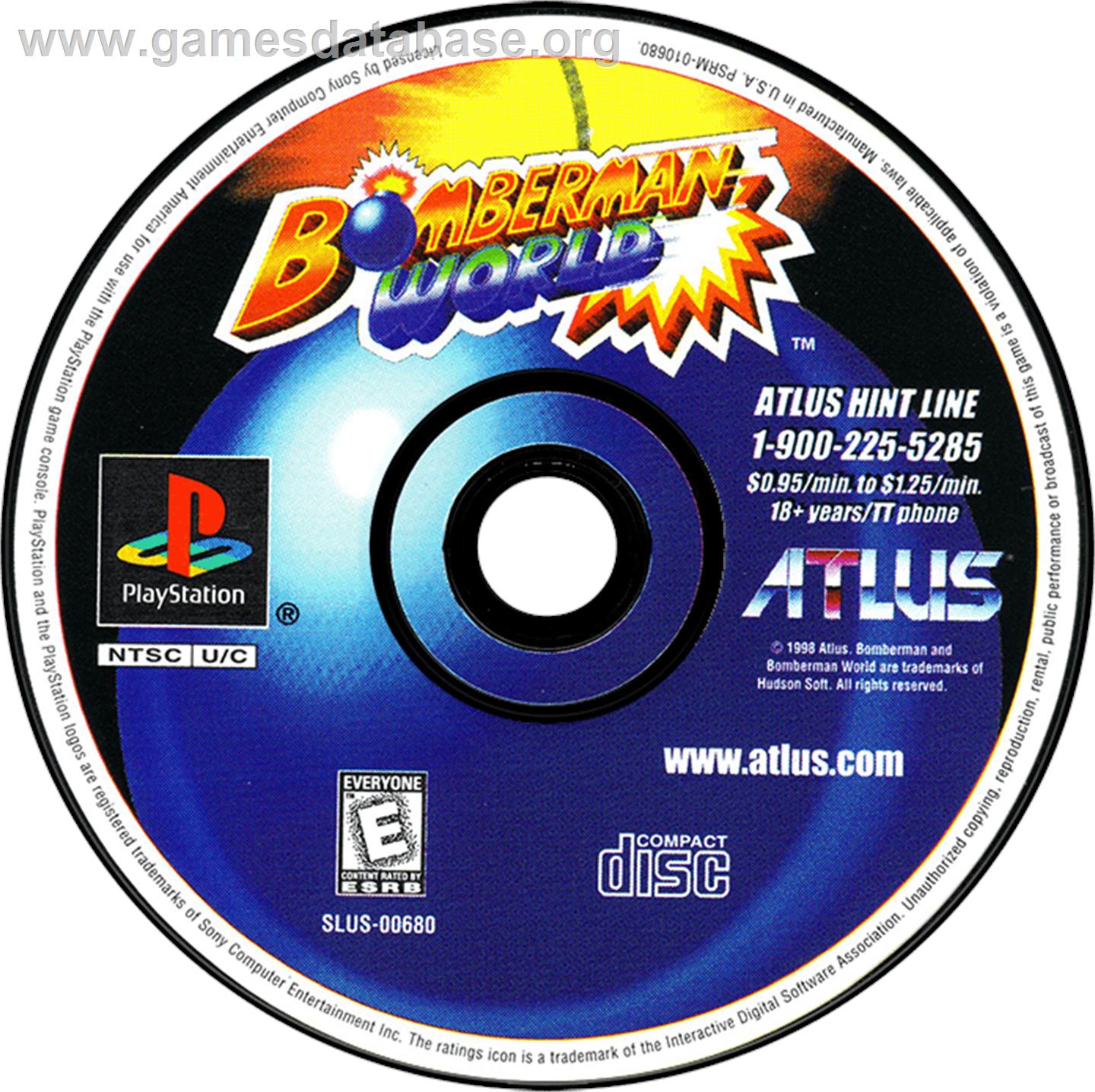Bomberman World - Sony Playstation - Artwork - Disc