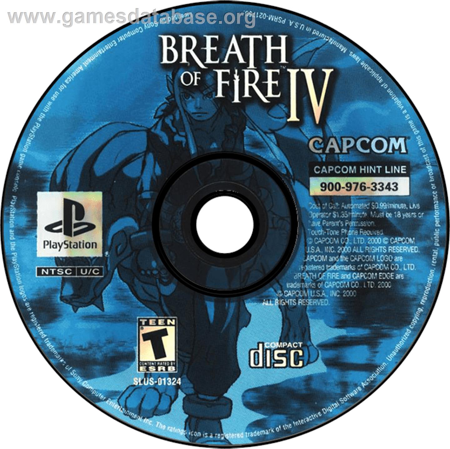 Breath of Fire IV - Sony Playstation - Artwork - Disc