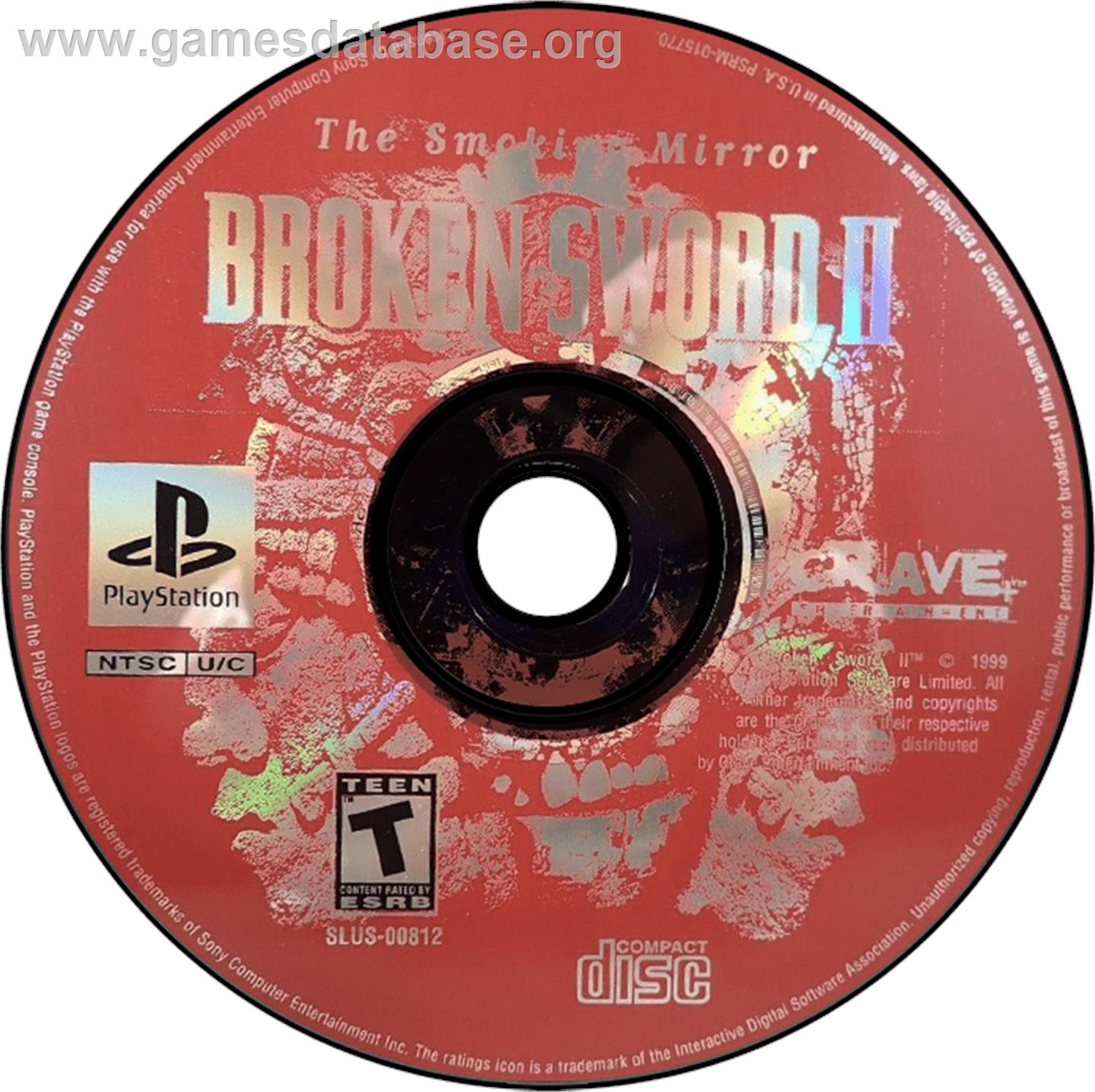 Broken Sword 2: The Smoking Mirror - Sony Playstation - Artwork - Disc