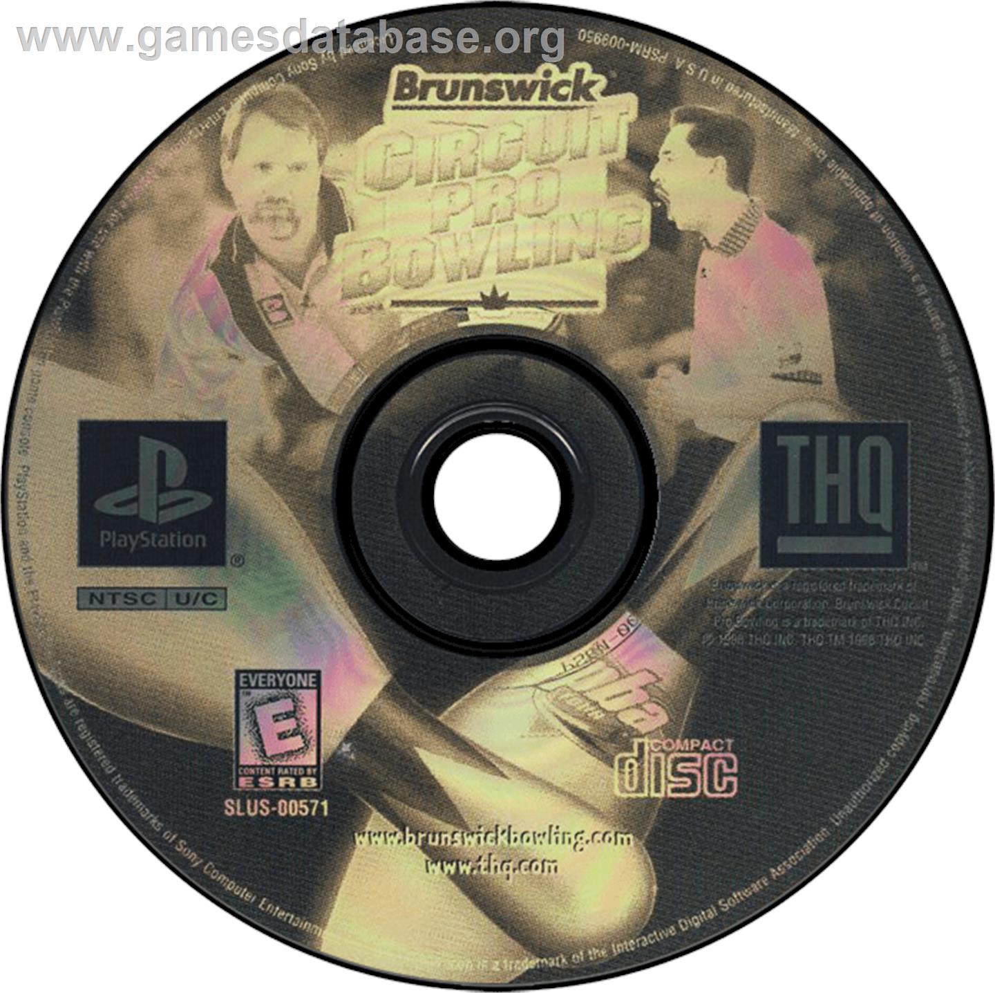 Brunswick Circuit Pro Bowling - Sony Playstation - Artwork - Disc