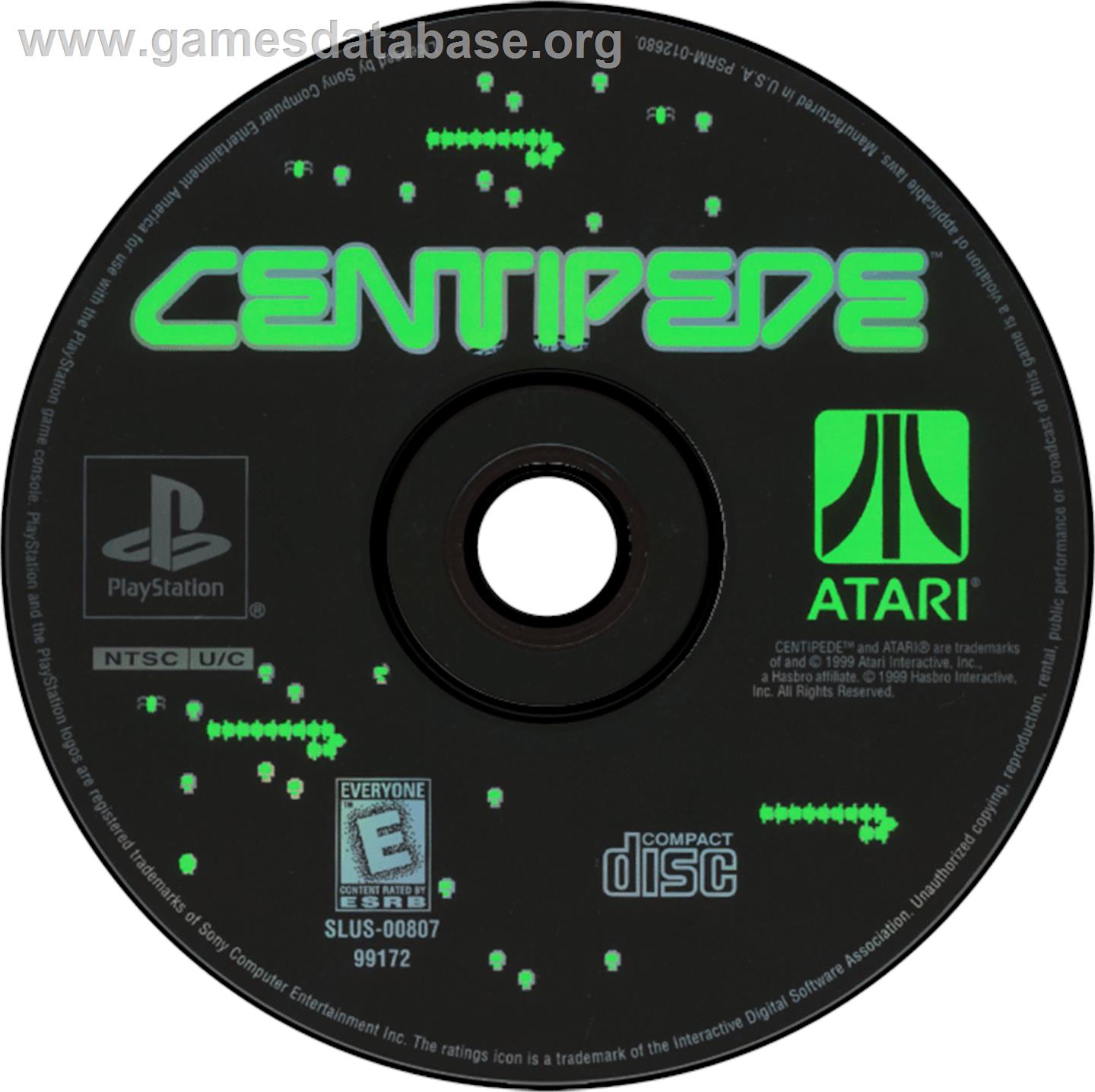 Centipede - Sony Playstation - Artwork - Disc