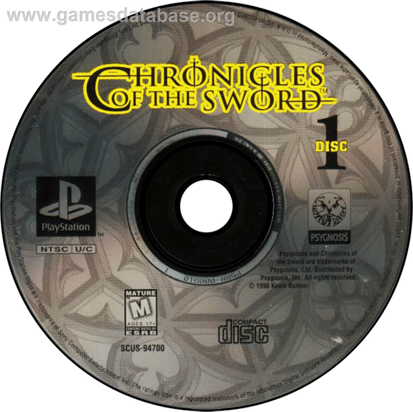Chronicles of the Sword - Sony Playstation - Artwork - Disc