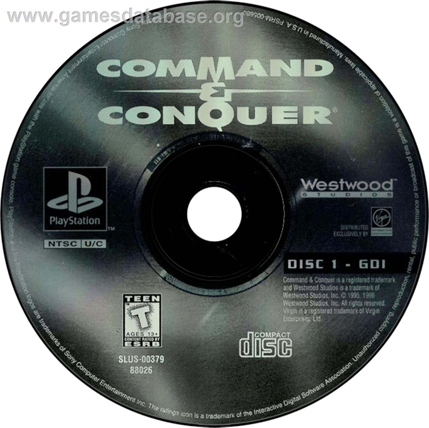 Command & Conquer: Red Alert - Sony Playstation - Artwork - Disc