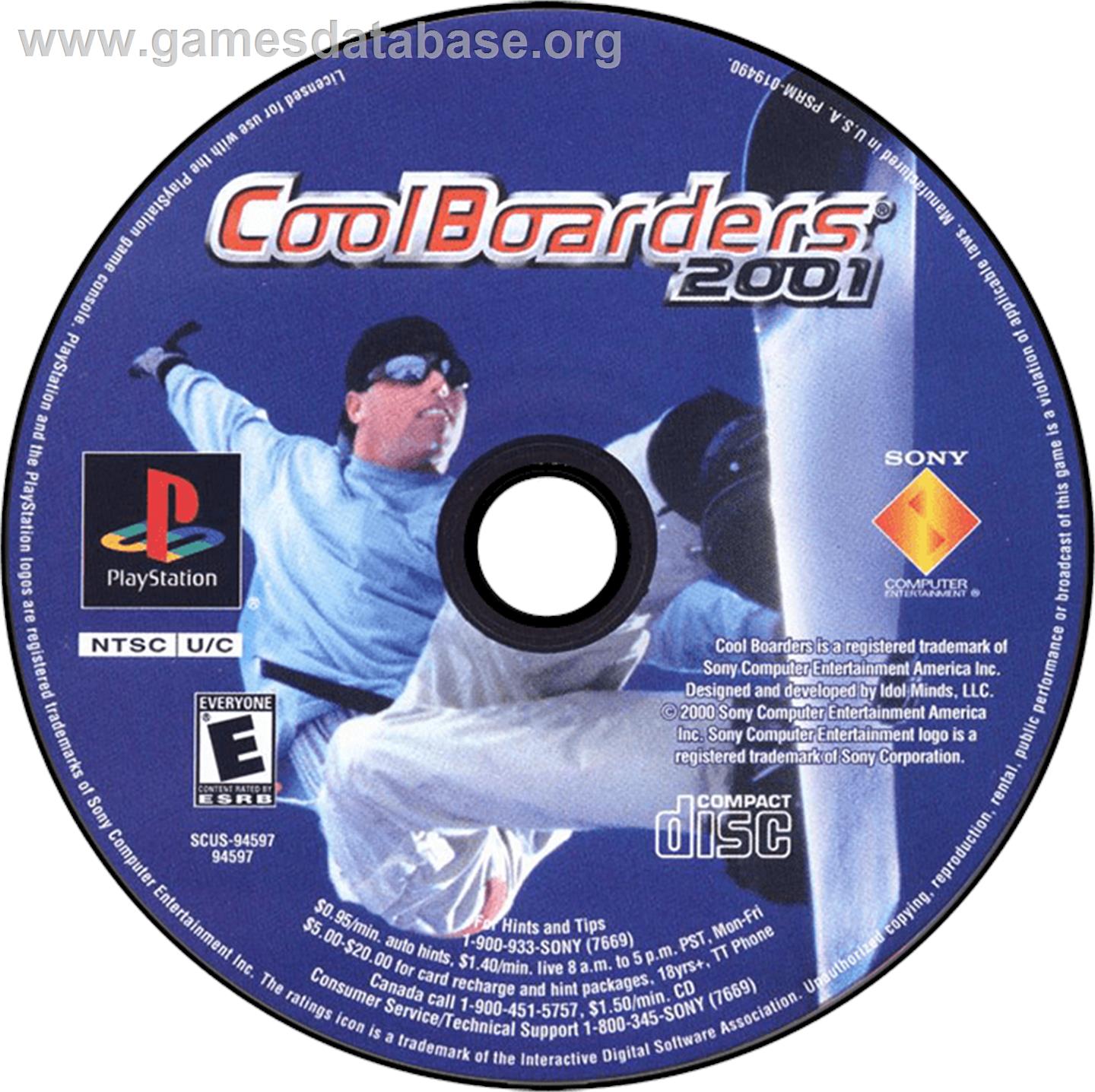 Cool Boarders 2001 - Sony Playstation - Artwork - Disc