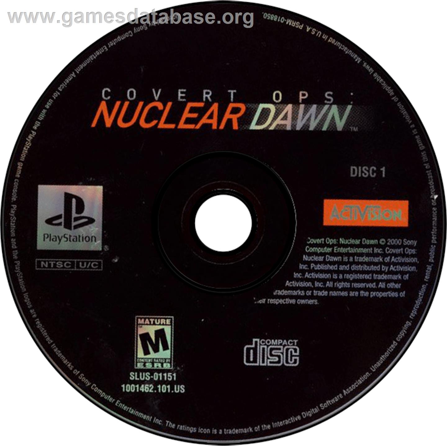 Covert Ops: Nuclear Dawn - Sony Playstation - Artwork - Disc