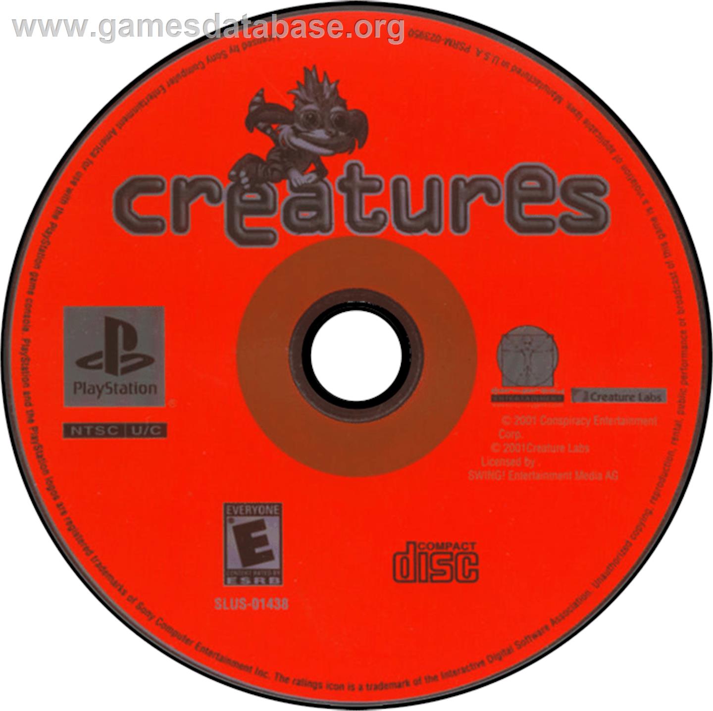 Creatures - Sony Playstation - Artwork - Disc