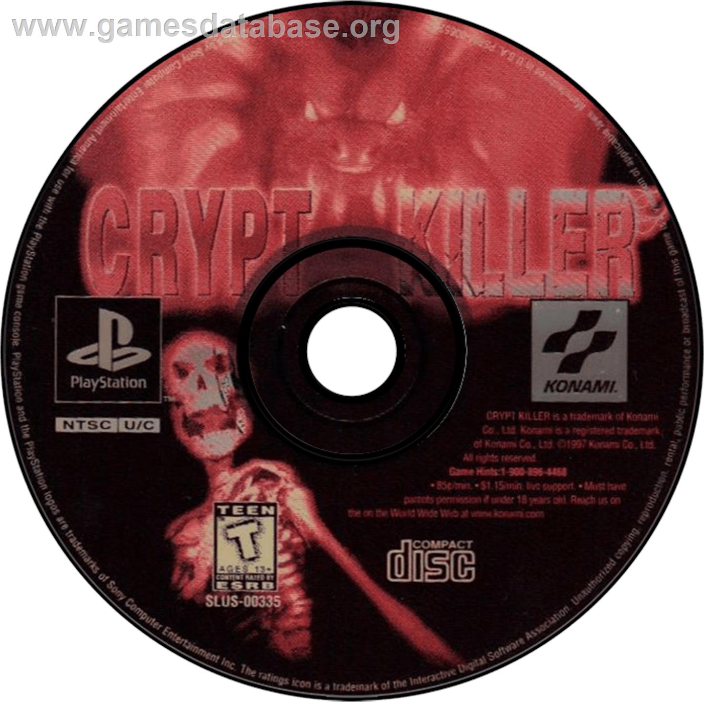 Crypt Killer - Sony Playstation - Artwork - Disc